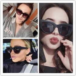 Oversized Retro Cateye Sunglasses for Women Mirrored Lens UV400 Shades - Demi Tortoise/Brown - CW18IE7HAWU $8.39