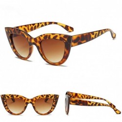 Oversized Retro Cateye Sunglasses for Women Mirrored Lens UV400 Shades - Demi Tortoise/Brown - CW18IE7HAWU $8.39
