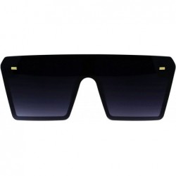 Oversized Oversized Fashion Sunglasses Womens Shield Square Frame UV 400 - White (Smoke) - CB18GU5ECWN $22.43