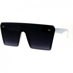 Oversized Oversized Fashion Sunglasses Womens Shield Square Frame UV 400 - White (Smoke) - CB18GU5ECWN $11.82