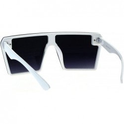 Oversized Oversized Fashion Sunglasses Womens Shield Square Frame UV 400 - White (Smoke) - CB18GU5ECWN $11.82