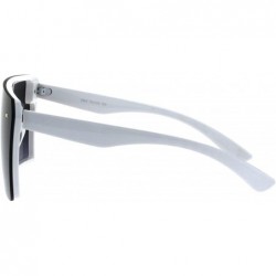 Oversized Oversized Fashion Sunglasses Womens Shield Square Frame UV 400 - White (Smoke) - CB18GU5ECWN $11.82