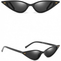 Semi-rimless Unisex Fashion Small Frame Sunglasses Vintage Retro Style Cat Eye Sun Glasses Outdoors Travel Eyewear - F - CW19...