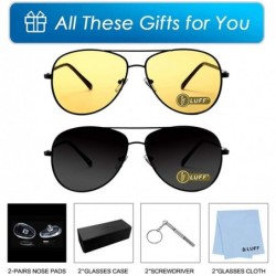 Goggle 2-Pack Day/Night Vision Driving Glasses Polarized Retro Sunglasses for Men Anti Glare with Folden Case - C918S75QCR4 $...