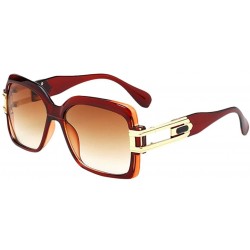 Sport Anti-glare Retro Sunglasses Outdoor Sport Driving Goggles for Men Women - Brown - CP18CYRSY5G $31.89