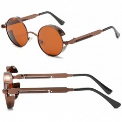 Round Retro Round Gothic Circle Steampunk Polarized Sunglasses Metal Alloy Polarized Sun glasses for Men Women - CA18T544USL ...