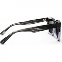 Square Polarized Manhattan Horned Rim Fashion Sunglasses - Deep Black - C912E0DXS0D $31.28