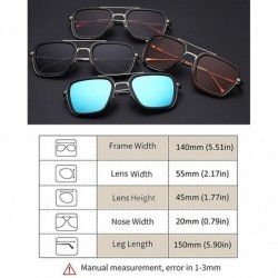 Square Vintage Aviator Sunglasses Designer Classic - Transparent Lens - CI18XS96DSG $11.86