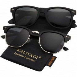 Wrap Polarized Sunglasses for Men and Women Semi-Rimless Frame Driving Sun glasses 100% UV Blocking - C218NX5S2Y4 $29.44