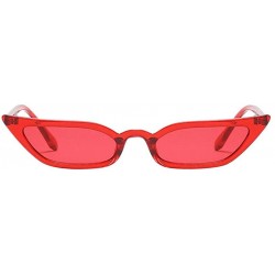 Oval Ladies Vintage Cat Eye Small Frame Eyewear Sunglasses - Red - CG18EX2QNSA $13.26