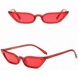 Oval Ladies Vintage Cat Eye Small Frame Eyewear Sunglasses - Red - CG18EX2QNSA $7.99