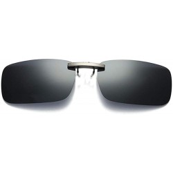 Oval Detachable Night Vision Lens Driving Metal Polarized Clip On Glasses Sunglasses - Gray - CZ18TMAN8GY $14.01