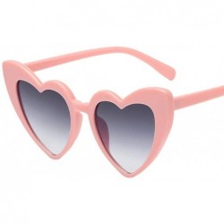 Aviator New Women Retro Beach Sunglasses Fashion Heart-shaped Shades Sunglasses Integrated UV Glasses - C - C218SOOLARN $18.71