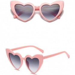 Aviator New Women Retro Beach Sunglasses Fashion Heart-shaped Shades Sunglasses Integrated UV Glasses - C - C218SOOLARN $10.59