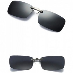 Oval Detachable Night Vision Lens Driving Metal Polarized Clip On Glasses Sunglasses - Gray - CZ18TMAN8GY $8.11