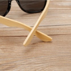 Wayfarer Unisex Wooden Bamboo Sunglasses Temples Classic Retro Designer 60mm - Matte Black/Black - CP12EMXXLHB $11.95