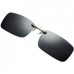 Oval Detachable Night Vision Lens Driving Metal Polarized Clip On Glasses Sunglasses - Gray - CZ18TMAN8GY $8.11