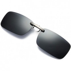 Oval Detachable Night Vision Lens Driving Metal Polarized Clip On Glasses Sunglasses - Gray - CZ18TMAN8GY $8.11