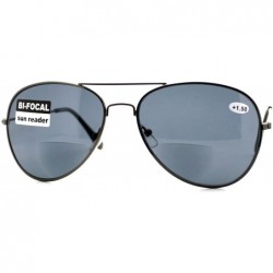 Aviator Bifocal Magnification Lens Sunglasses Unisex Classic Aviator Tinted Reader - Gunmetal - CZ1889A3WEC $19.44