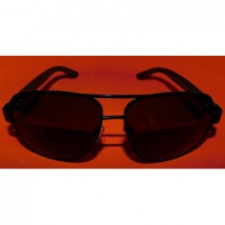 Aviator Ebony Aviator Wood Spring loaded Arms with Black Polarized UV400 Lens - CQ18E7E9EOW $17.16