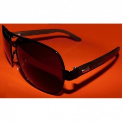 Aviator Ebony Aviator Wood Spring loaded Arms with Black Polarized UV400 Lens - CQ18E7E9EOW $17.16