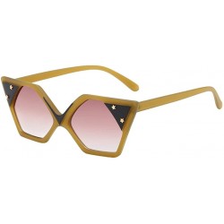 Oval Sunglasses Retro Goggles Multicolor Eyeglasses Glasses Eyewear - Brown - CD18QND7HIL $18.12