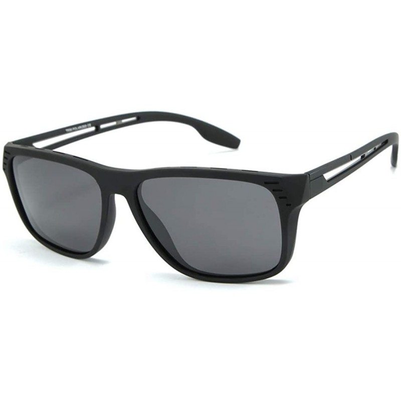 Square Casual sunglasses trend driving polarized sunglasses men retro sunglasses - Sand Black C1 - CW1904Y8RM7 $14.25