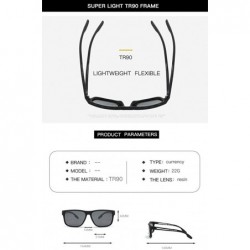 Square Casual sunglasses trend driving polarized sunglasses men retro sunglasses - Sand Black C1 - CW1904Y8RM7 $14.25