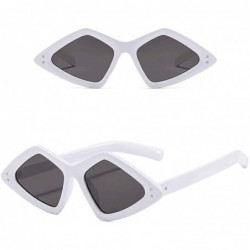 Wrap Unisex Irregular Diamond Shaped Fashion Lightweight Polarized Sunglasses - White - C1196MCS0WK $9.42