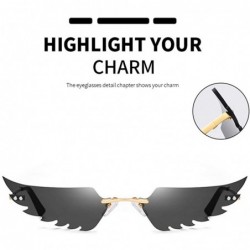 Square Man Women Wing Shape Sunglasses Glasses Shades Vintage Retro Unisex Classic - Black - C31905AHNNO $9.79
