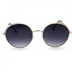 Round Unisex Victorian Side Visor Round Circle Lens Hippie Sunglasses - Gold Smoke - C0194UMHNSA $9.28