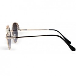 Round Unisex Victorian Side Visor Round Circle Lens Hippie Sunglasses - Gold Smoke - C0194UMHNSA $9.28