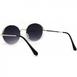 Round Unisex Victorian Side Visor Round Circle Lens Hippie Sunglasses - Gold Smoke - C0194UMHNSA $9.28