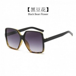 Rectangular Mirror Blocking Square Sunglasses Glasses - Black Bean Flower - CS190OCD4Z7 $8.97