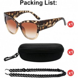 Oversized Oversized Frame Lady Travel Beach Sun Protect Sunglasses with Lanyard Chain - Floral - CV18CYLY9QO $19.03