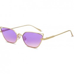 Cat Eye Small Cateye Sunglasses Fox Idea Designer Sunnies FIRE SJ1127 - C3 Gold Frame/Gradient Purple&pink Lens - CO193XWOC9Y...