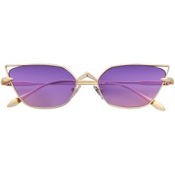 Cat Eye Small Cateye Sunglasses Fox Idea Designer Sunnies FIRE SJ1127 - C3 Gold Frame/Gradient Purple&pink Lens - CO193XWOC9Y...