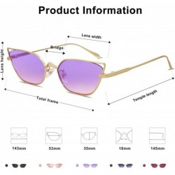 Cat Eye Small Cateye Sunglasses Fox Idea Designer Sunnies FIRE SJ1127 - C3 Gold Frame/Gradient Purple&pink Lens - CO193XWOC9Y...