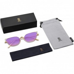 Cat Eye Small Cateye Sunglasses Fox Idea Designer Sunnies FIRE SJ1127 - C3 Gold Frame/Gradient Purple&pink Lens - CO193XWOC9Y...