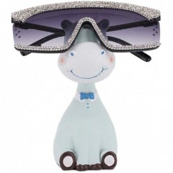 Oversized Oversize Shield Visor Sunglasses Flat Top Mirrored Mono Lens 170mm - Gray Rhinestone - CX1979Z40HA $15.39