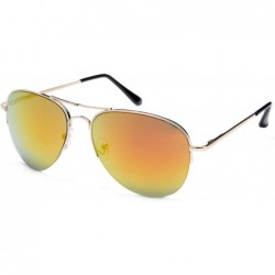 Oversized Fax Flash Aviator Design Spring Hinge Flash Mirror Lenses - Orange - C012J6U50KB $11.38