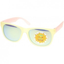 Sport Photochromic Color Changing Frame Matte Sport Horn Rim Sunglasses - Yellow Peach - CT11YAXMH55 $7.83