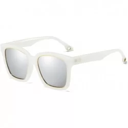 Square HD Polarized Sunglasses for Men and Women Matte Finish Sun Glasses Color Mirror Lens 100% UV Blocking - F - C4197AZL9A...
