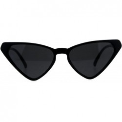 Cat Eye Womens Retro Vintage Narrow Triangle Cat Eye Plastic Hippie Sunglasses - All Black - CL18CGNZCOI $19.87