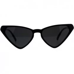 Cat Eye Womens Retro Vintage Narrow Triangle Cat Eye Plastic Hippie Sunglasses - All Black - CL18CGNZCOI $17.69