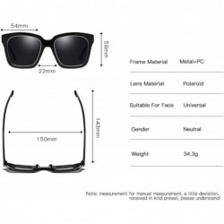Square HD Polarized Sunglasses for Men and Women Matte Finish Sun Glasses Color Mirror Lens 100% UV Blocking - F - C4197AZL9A...