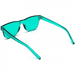 Rectangular Oversized Colorful One Piece Square Sunglasses Flat Gradient Transparent Lenses Party Sun Glasses - Green 1 - CQ1...