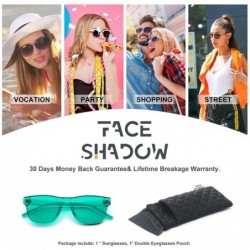 Rectangular Oversized Colorful One Piece Square Sunglasses Flat Gradient Transparent Lenses Party Sun Glasses - Green 1 - CQ1...