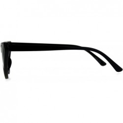 Cat Eye Womens Retro Vintage Narrow Triangle Cat Eye Plastic Hippie Sunglasses - All Black - CL18CGNZCOI $8.48