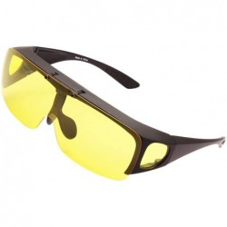 Wrap Fit Over Eyeglasses Polarized Night Driving Flip up Sunglasses Goggles - CM121JBT3OJ $17.04